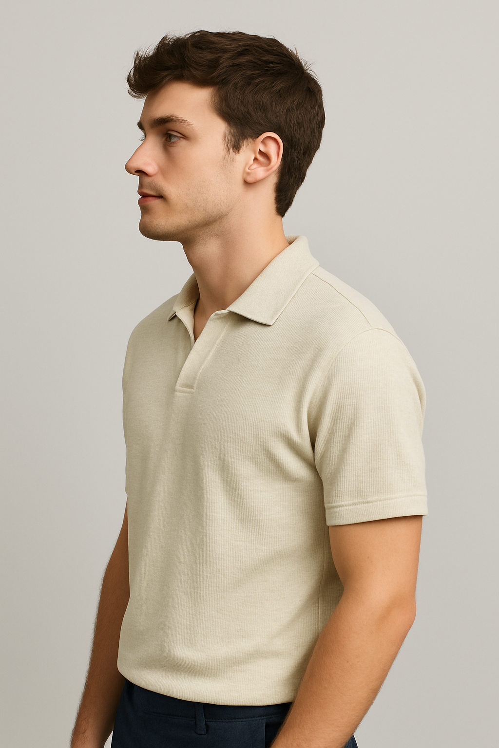 Spark Men's Rib Polo T-shirt Off White Color MPT-08