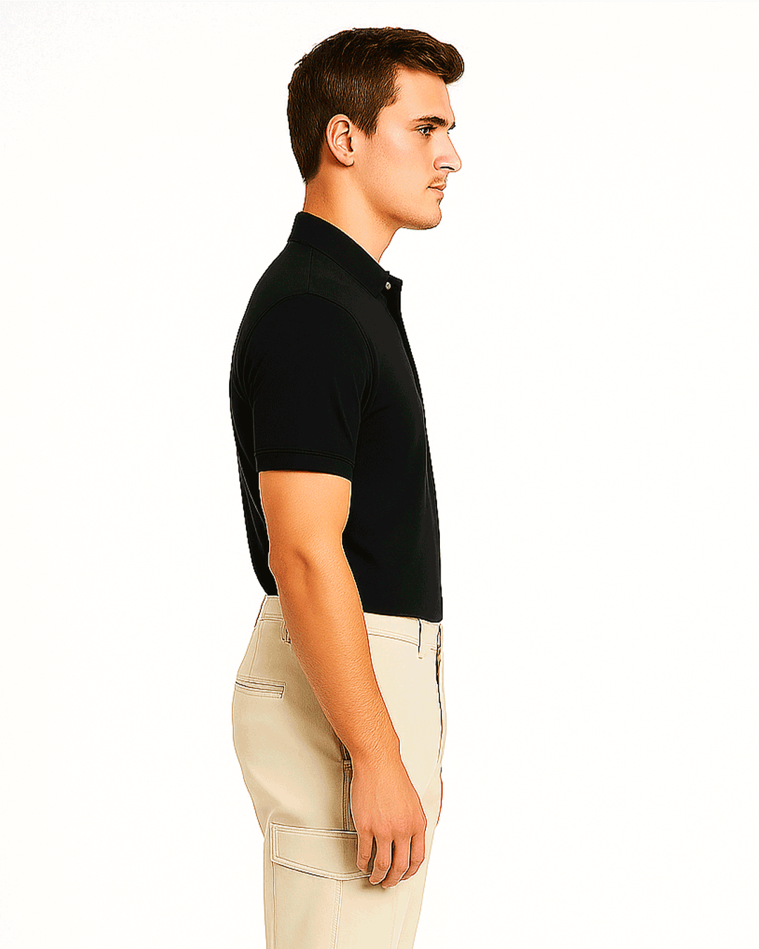 TOMIE Hil Branded Polo T-shirt Black Color Mpt-32