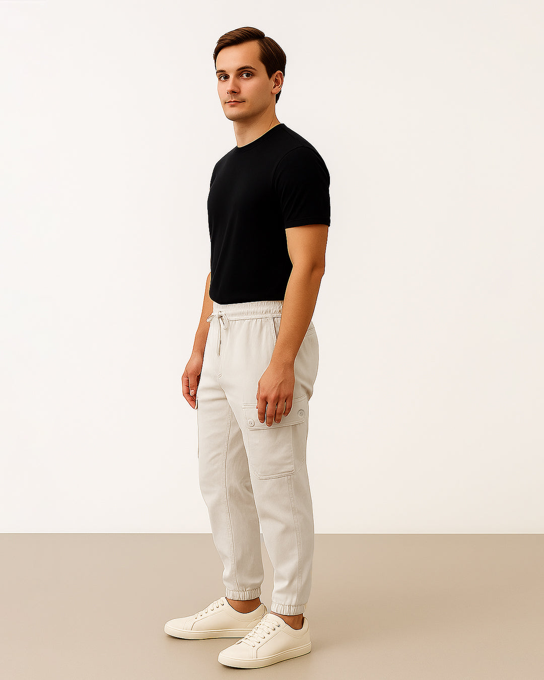 Zelig Branded Men's Joger Cargo Off-white Color CFP-37