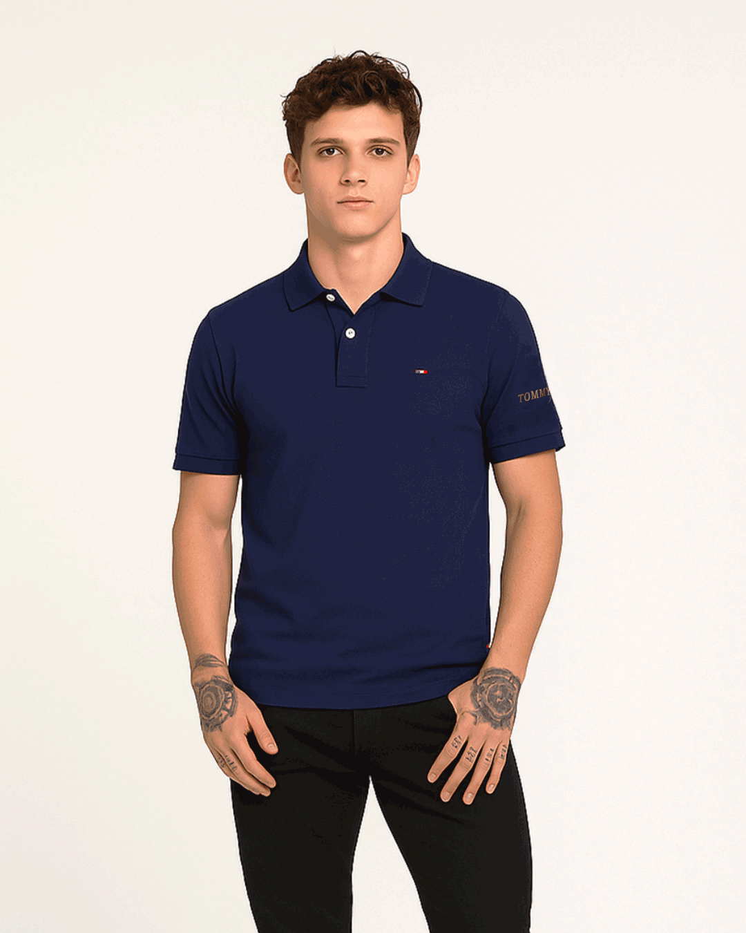 TOMIE Branded Polo T-shirt Navy Blue Color Mpt-26