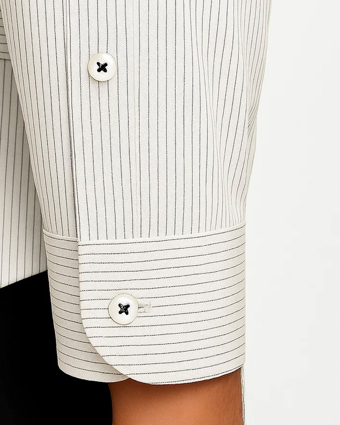 Michael Krs Branded Men's Slim Fit Striped Shirt White Color MMS-04