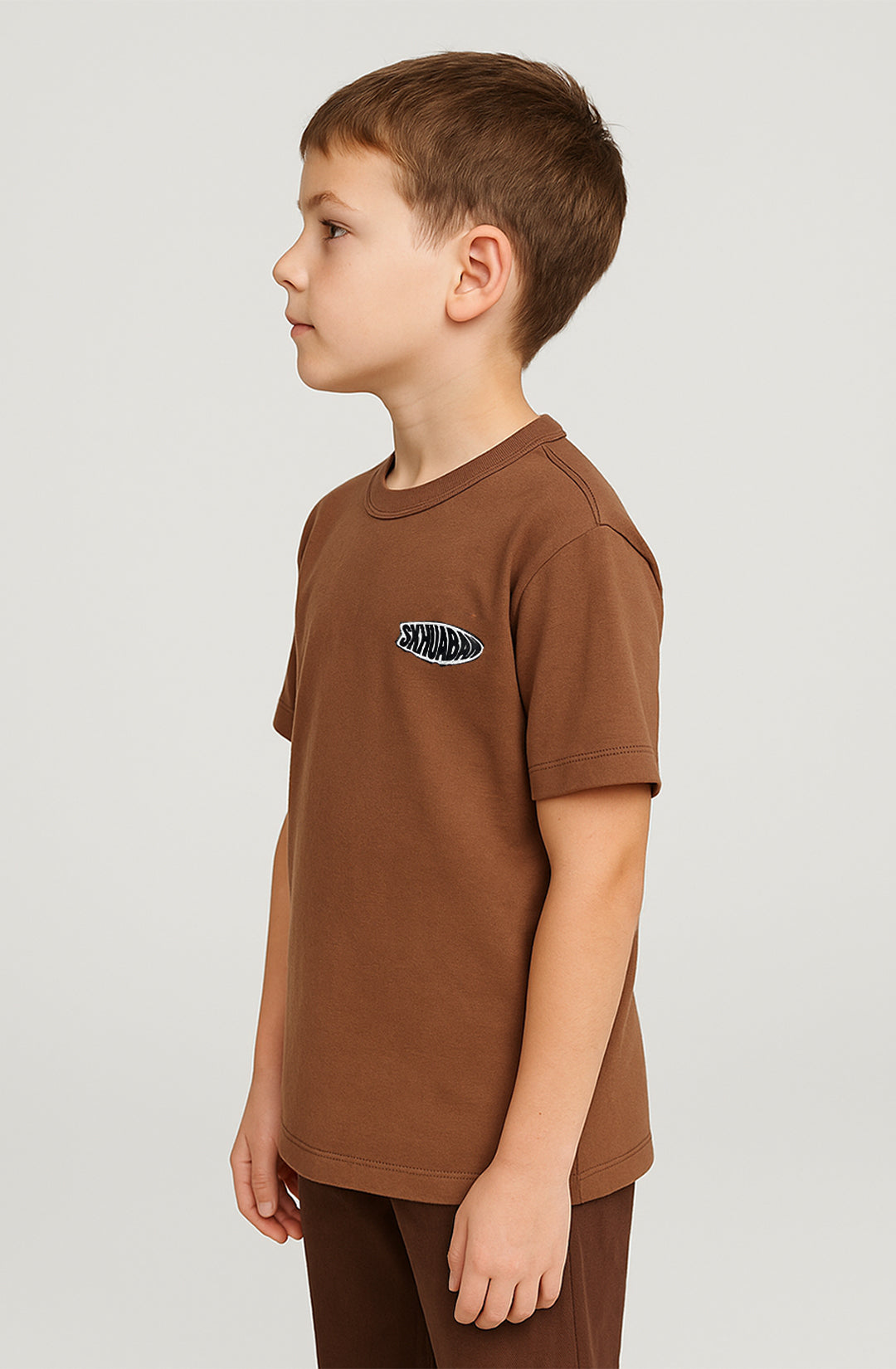 ZARRAA Branded Boy's Camel Brown Color T-shirt BTS-16
