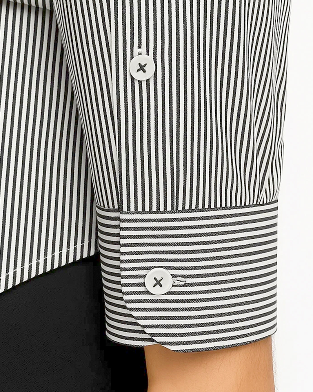 Michael Krs Branded Men's Slim Fit Striped Shirt White & Black Color MMS-09