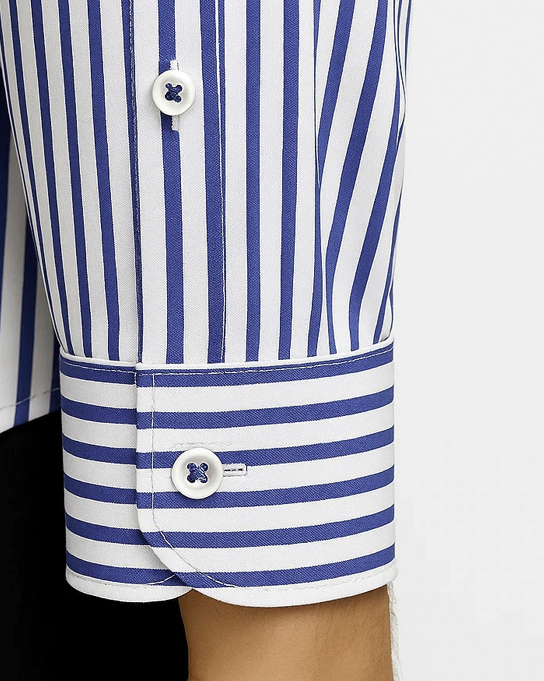 Michael Krs Branded Men's Slim Fit Striped Shirt White & Blue Color MMS-08
