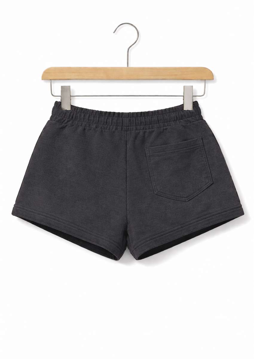 ALOS branded Womens Shorts-Washed Black MWS-22