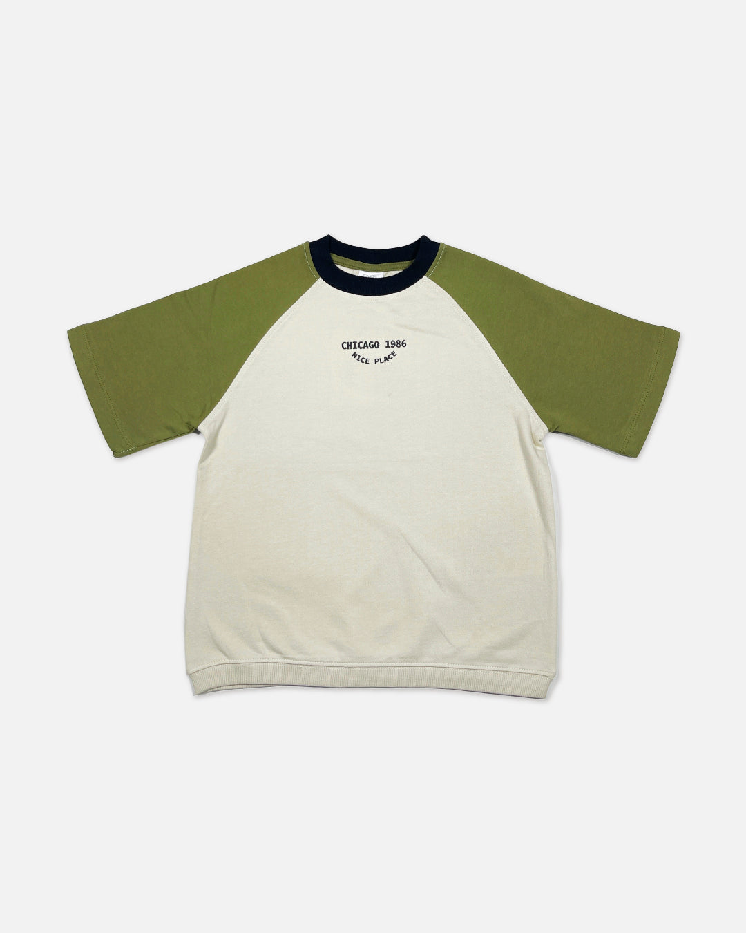 ZARRAA Branded Boy's White & Green Color T-shirt BTS-02