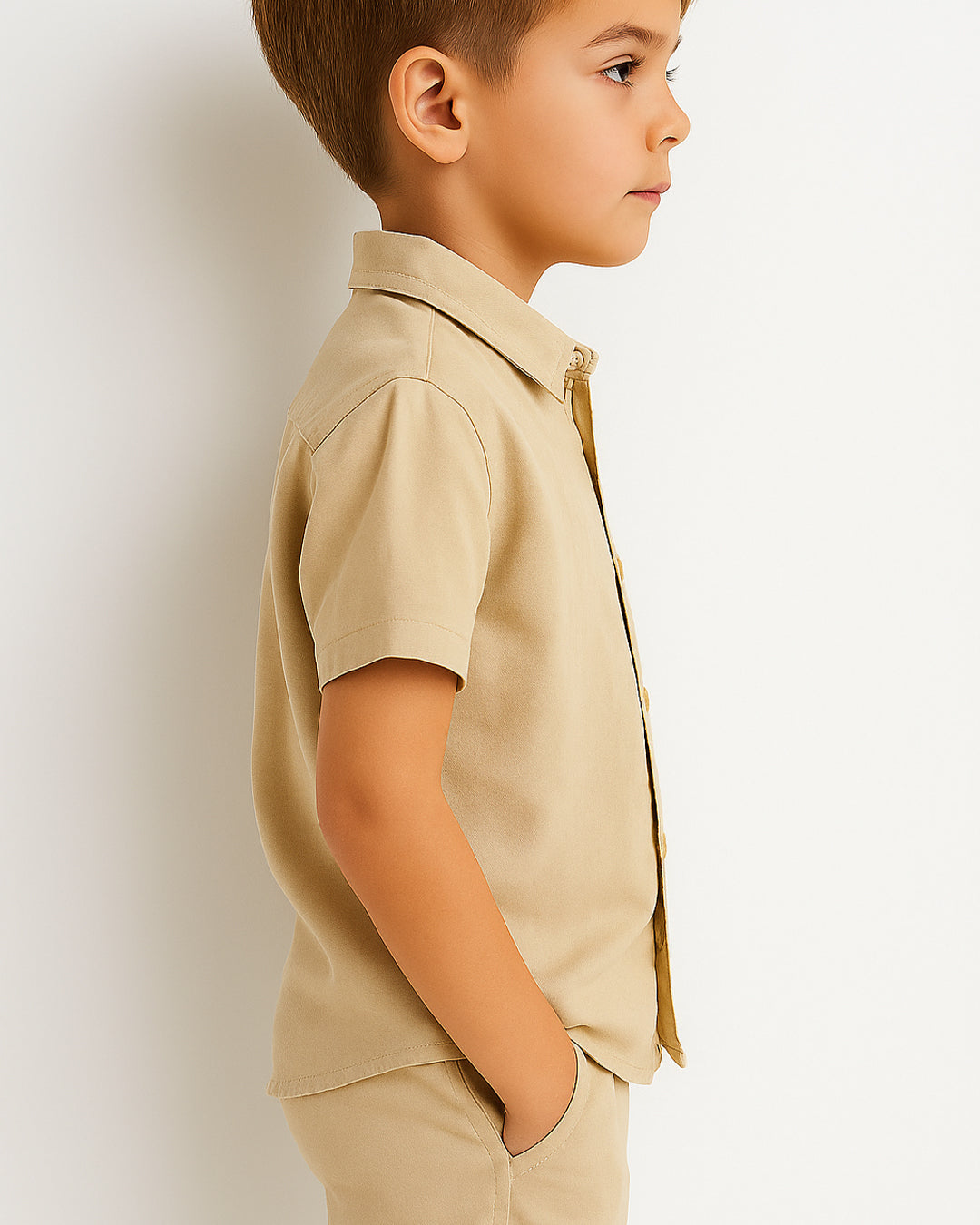 TILTY Branded Boy's Beige Color Shirt Half Sleeves BS-10