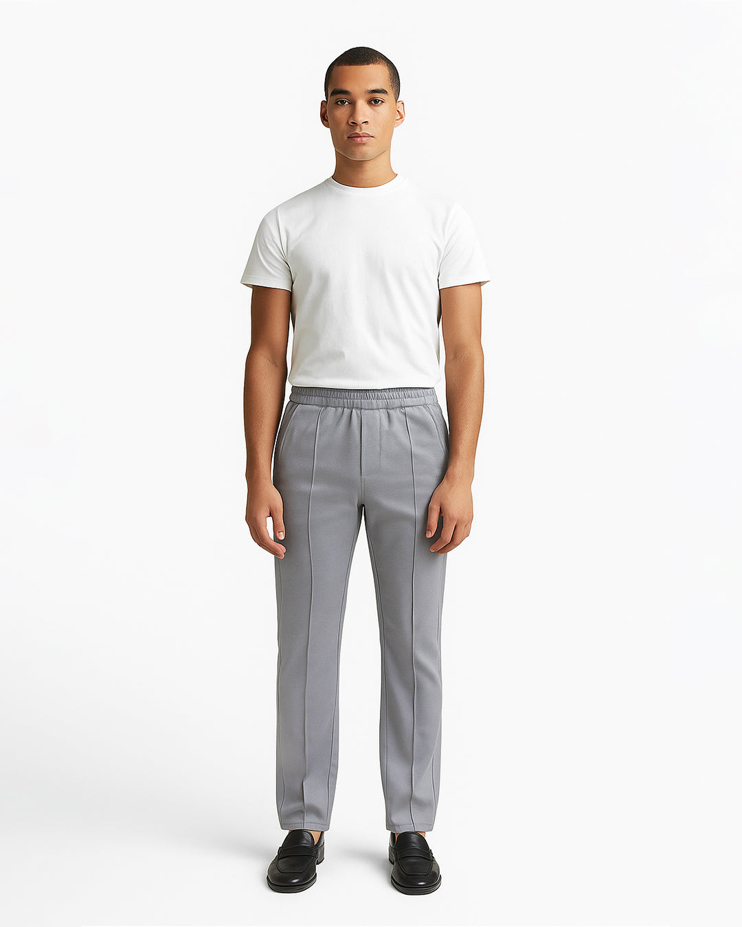 Zelig Branded Men's Ash Grey Textured Trouser MTR-04