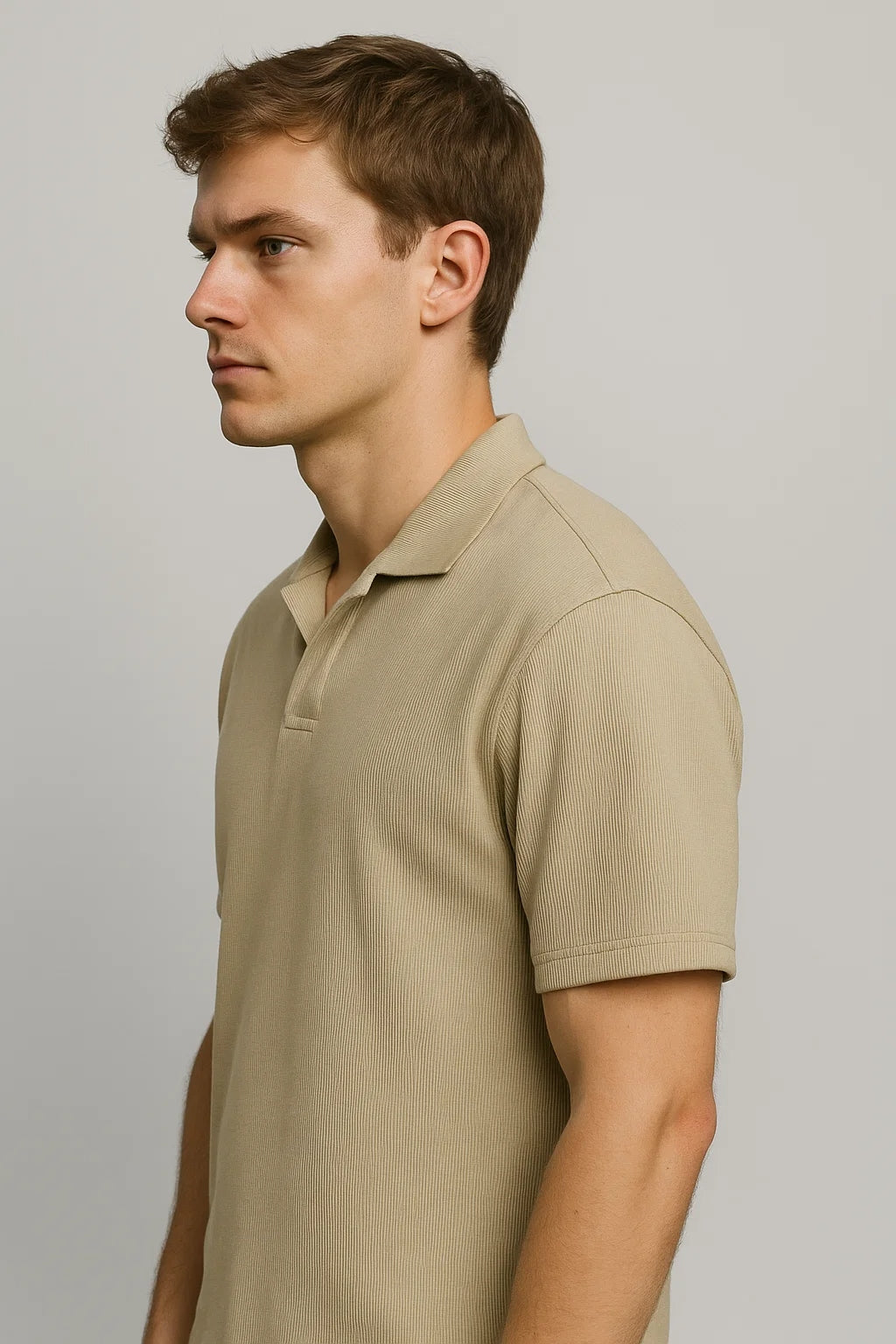 Spark Men's Rib Polo T-shirt Camel Brown Color MPT-10