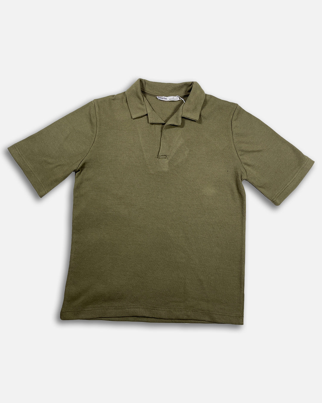 Spark Men's Olive Green Color Rib Polo T-shirt MPT-25