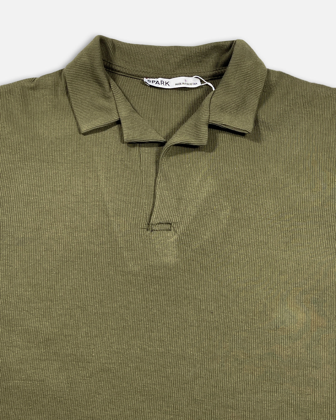 Spark Men's Olive Green Color Rib Polo T-shirt MPT-25