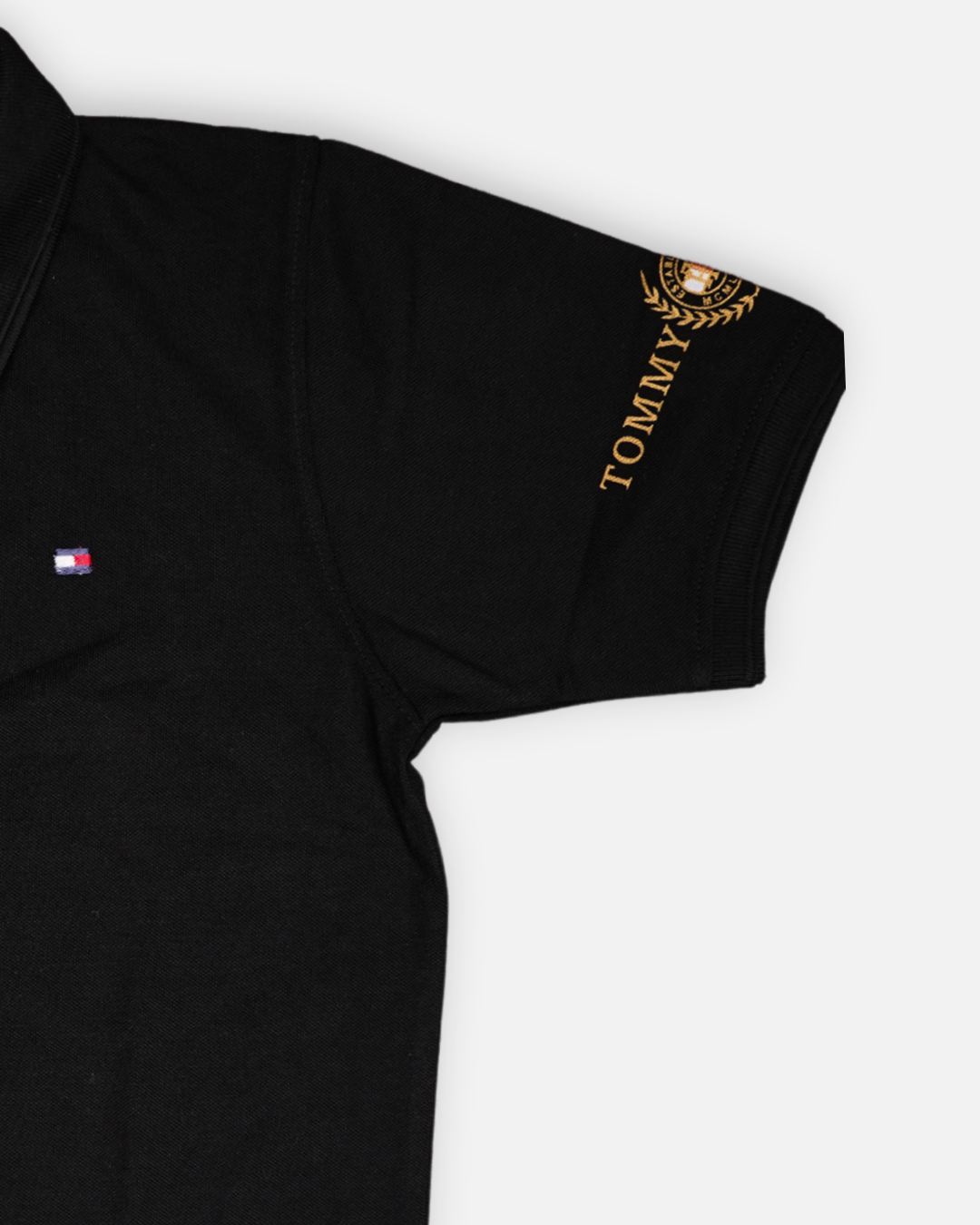 TOMIE Hil Branded Polo T-shirt Black Color Mpt-32