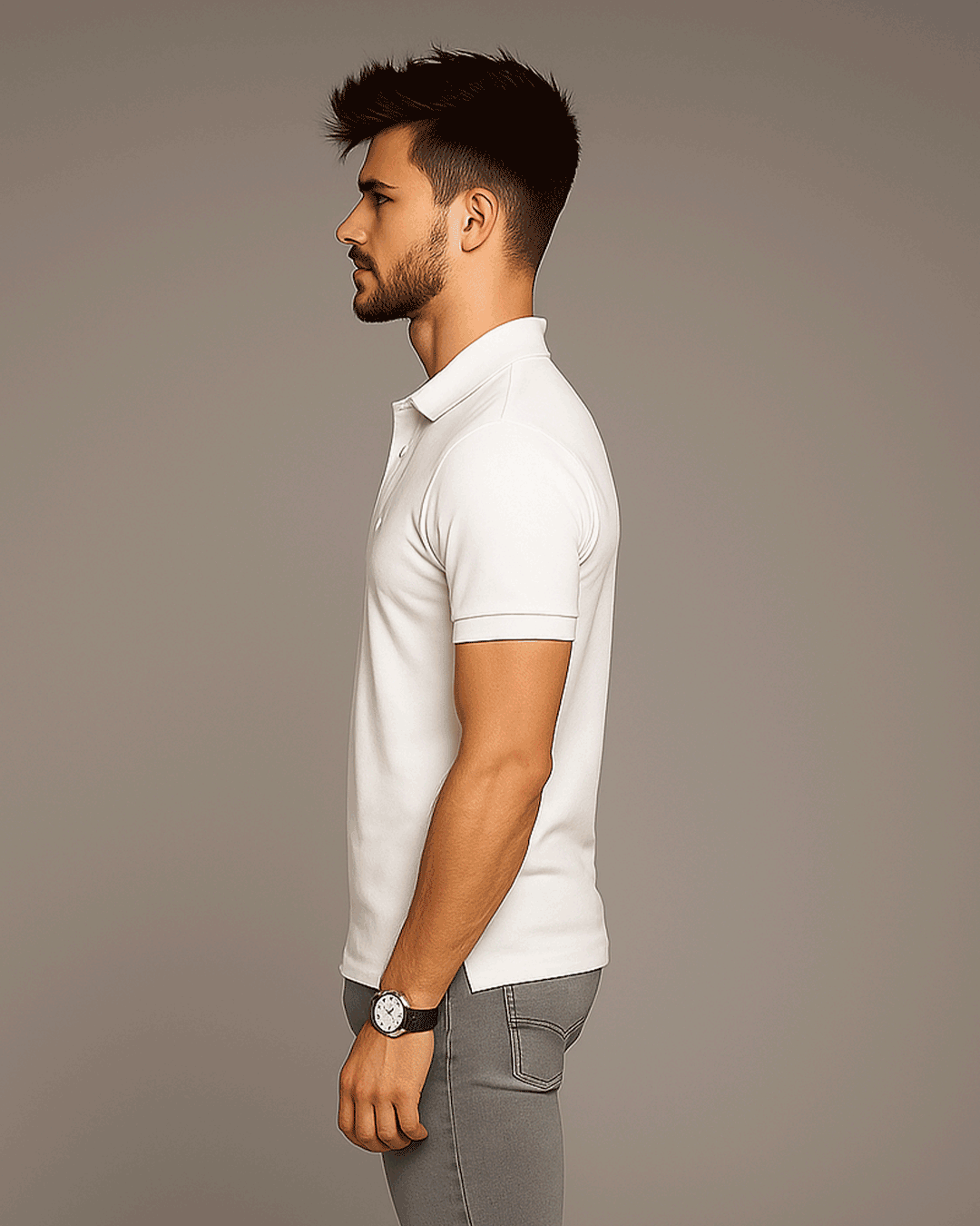Lacostie Branded Polo T-shirt White Color Mpt-38