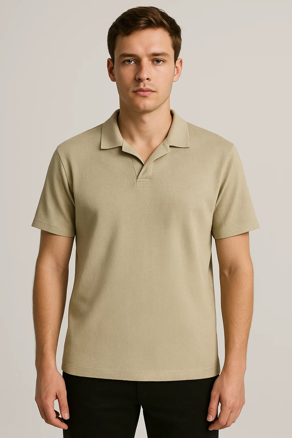 Spark Men's Rib Polo T-shirt Camel Brown Color MPT-10