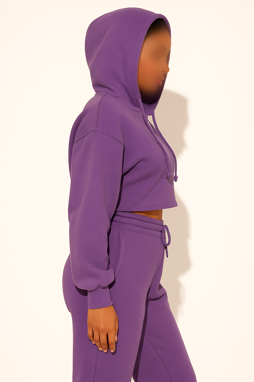 Fashion Nva Branded Women's Purple Colour Crop Hoodie FNWH-02