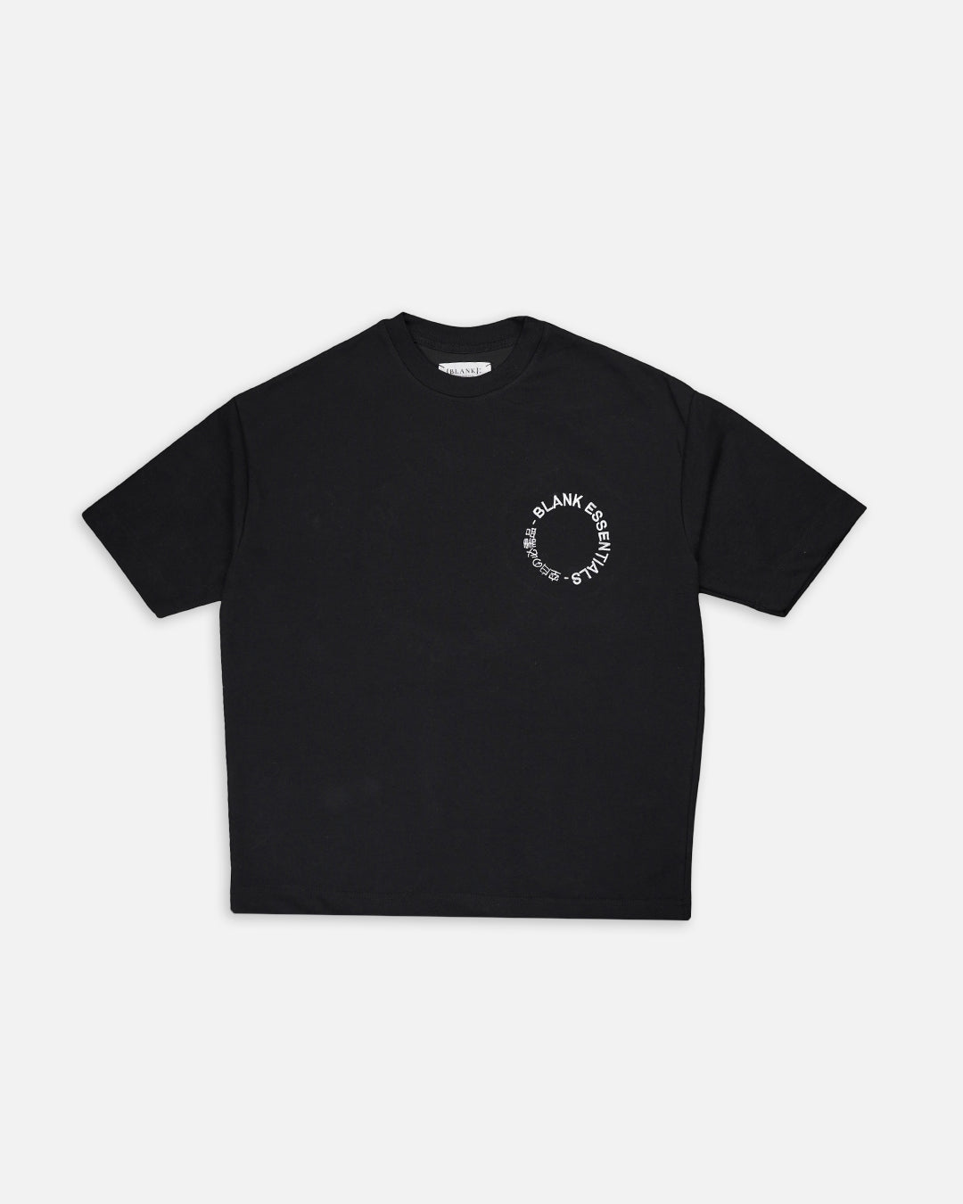 Blanky Branded Black Drop Shoulder Circular Print Tee MT-10
