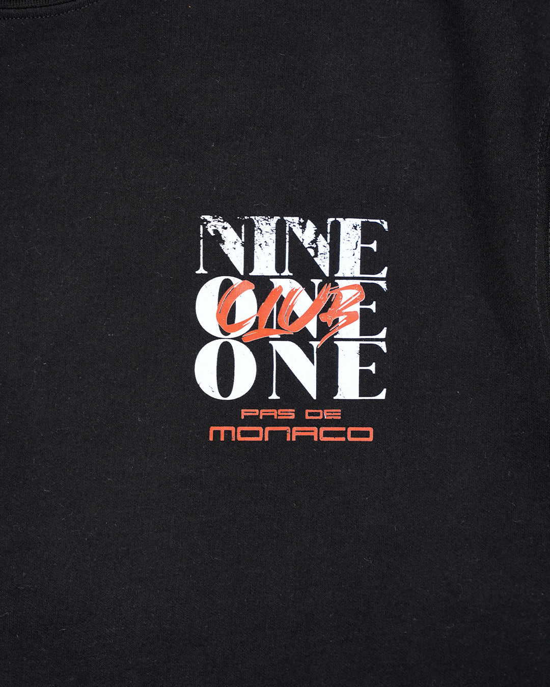 Pas Monaco Branded Men's Black Drop Shoulder “Nine One One Club” Graphic Tee MT-08