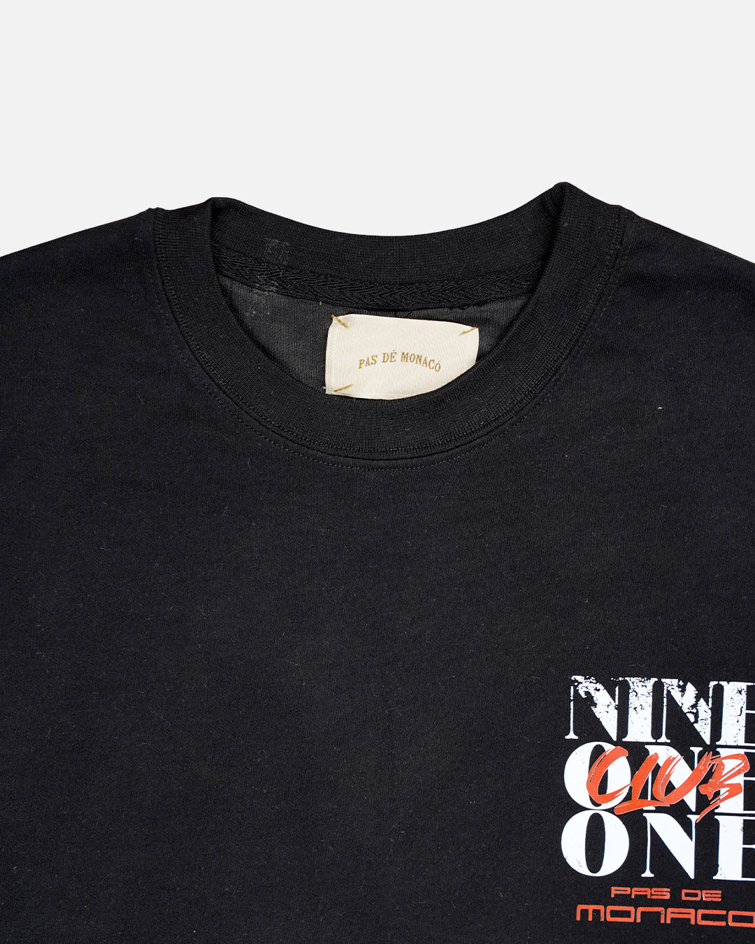Pas Monaco Branded Men's Black Drop Shoulder “Nine One One Club” Graphic Tee MT-08