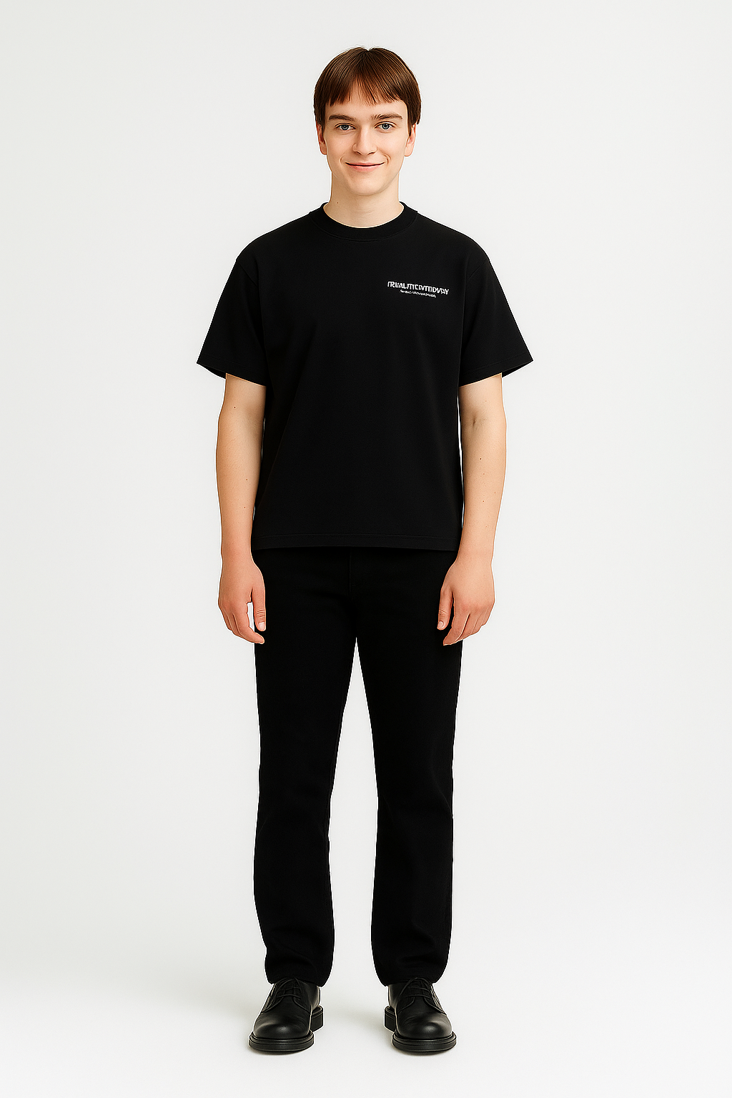 Branded Black Drop Shoulder Tee MT-11