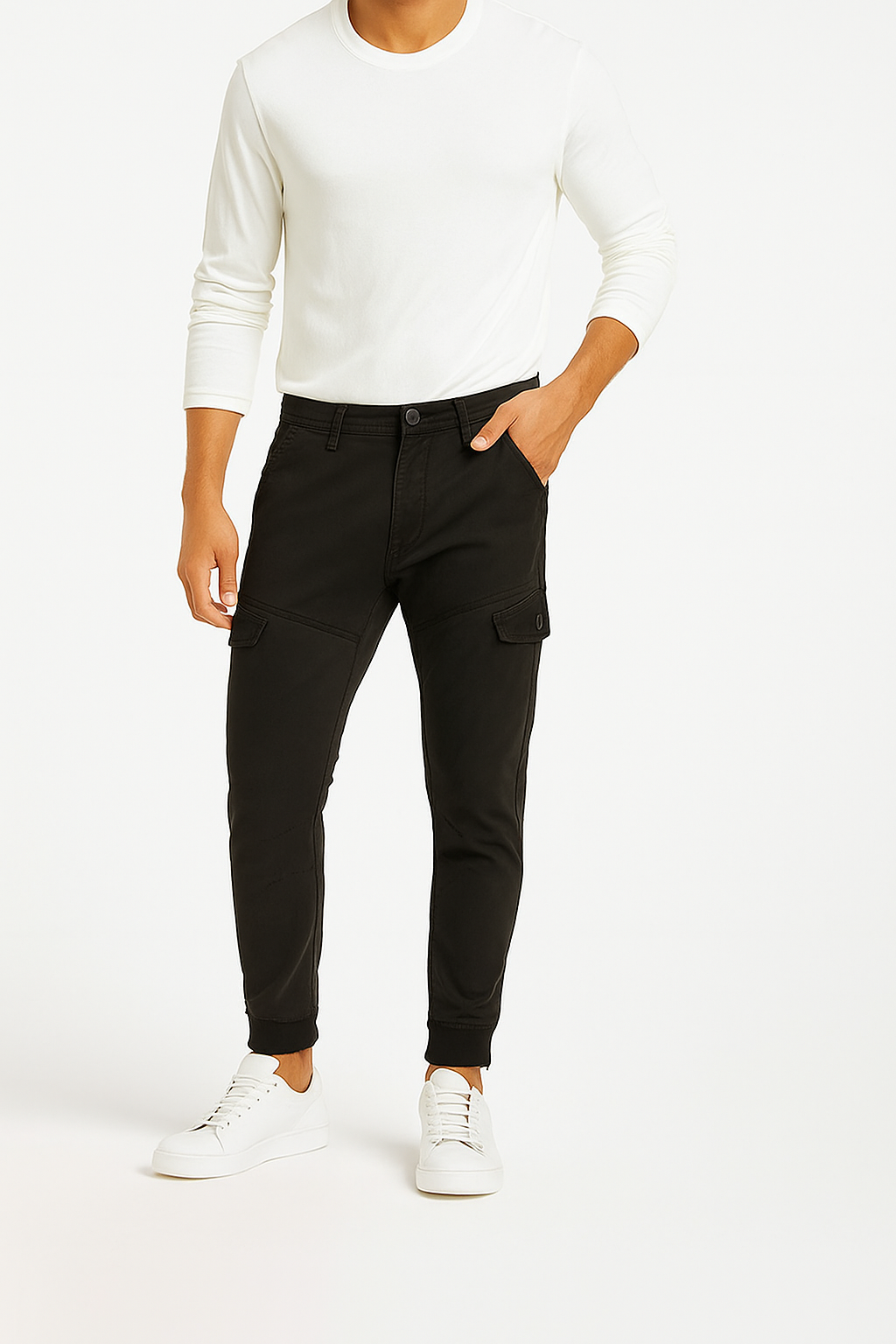 Guss Branded Men's Joger Fite Cargo Black Color CFP-23
