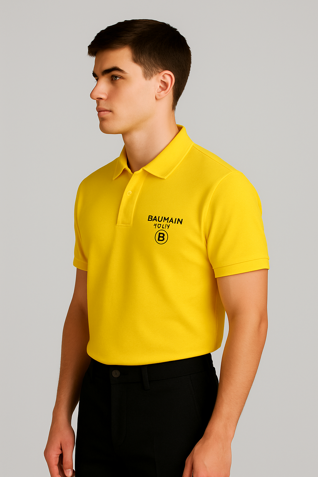 Balmen Pars Branded Polo T-shirt Yellow Color Mpt-52