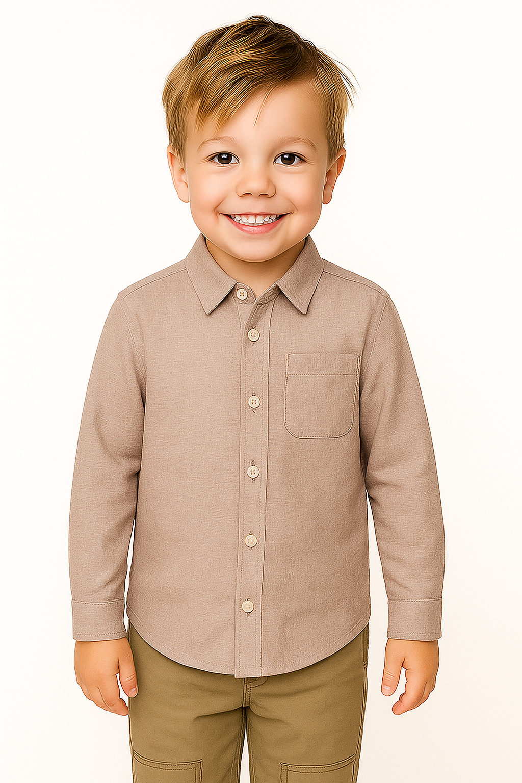 TILTY Branded Boy's Stone Beige Color Shirt Full Sleeves BS-06