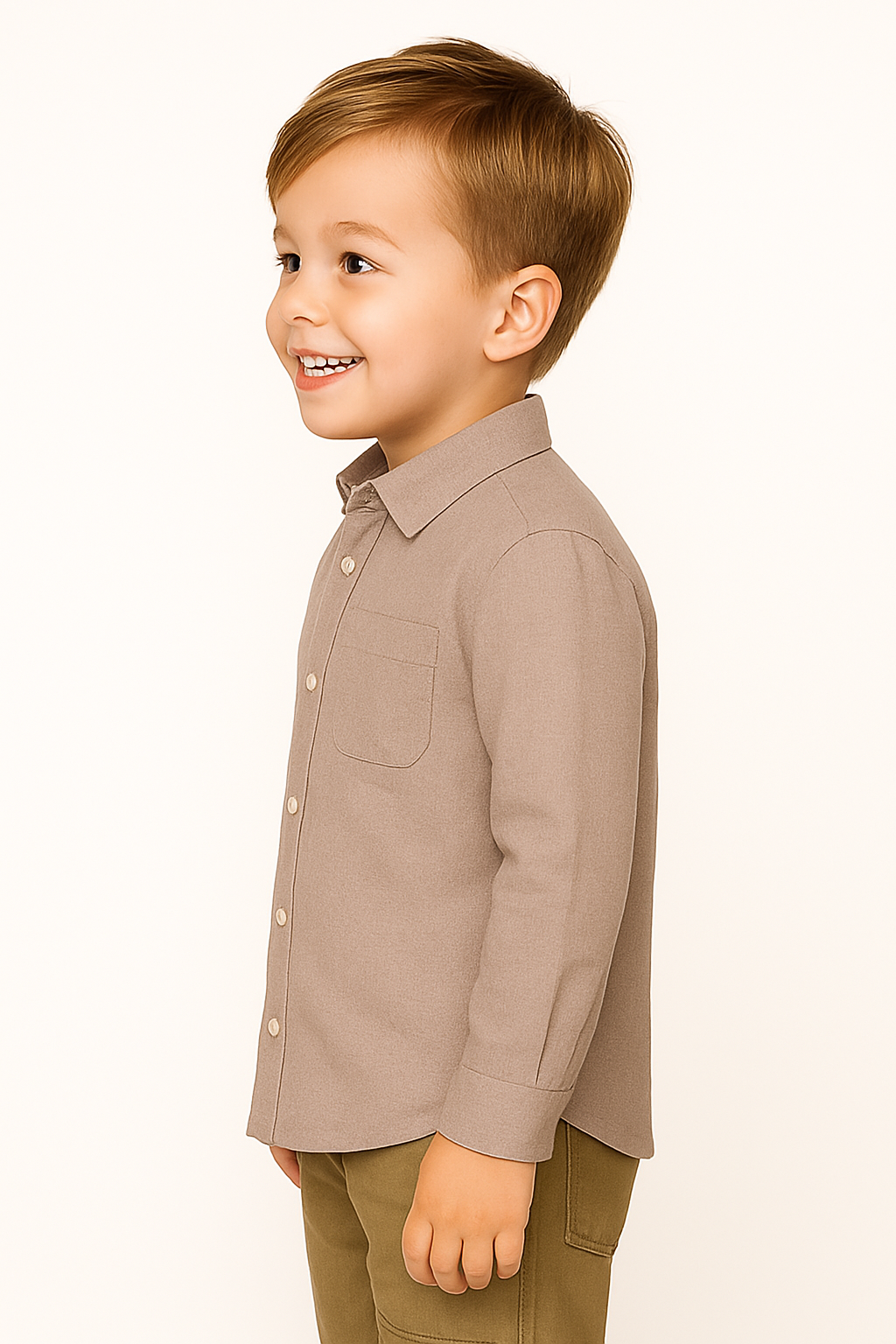 TILTY Branded Boy's Stone Beige Color Shirt Full Sleeves BS-06