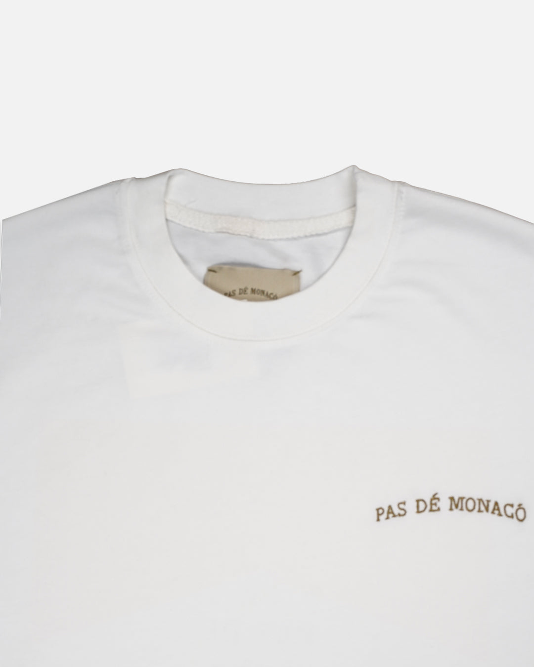 Pas Monaco Branded White Drop Shoulder Tee MT-14