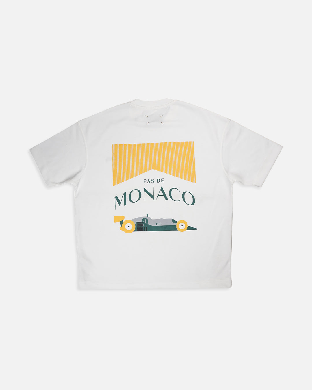 Pas Monaco Branded White Drop Shoulder Tee MT-14