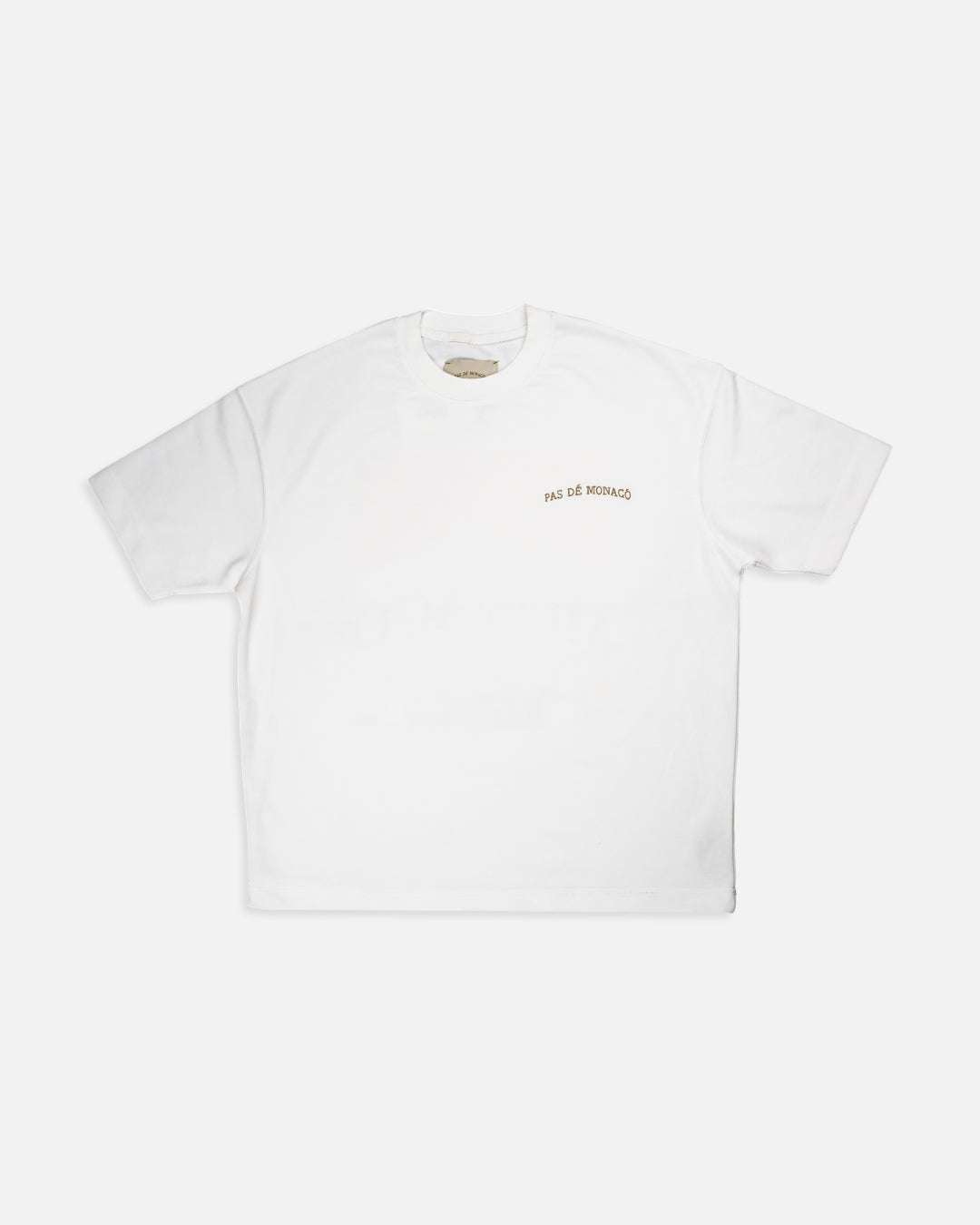 Pas Monaco Branded White Drop Shoulder Tee MT-14