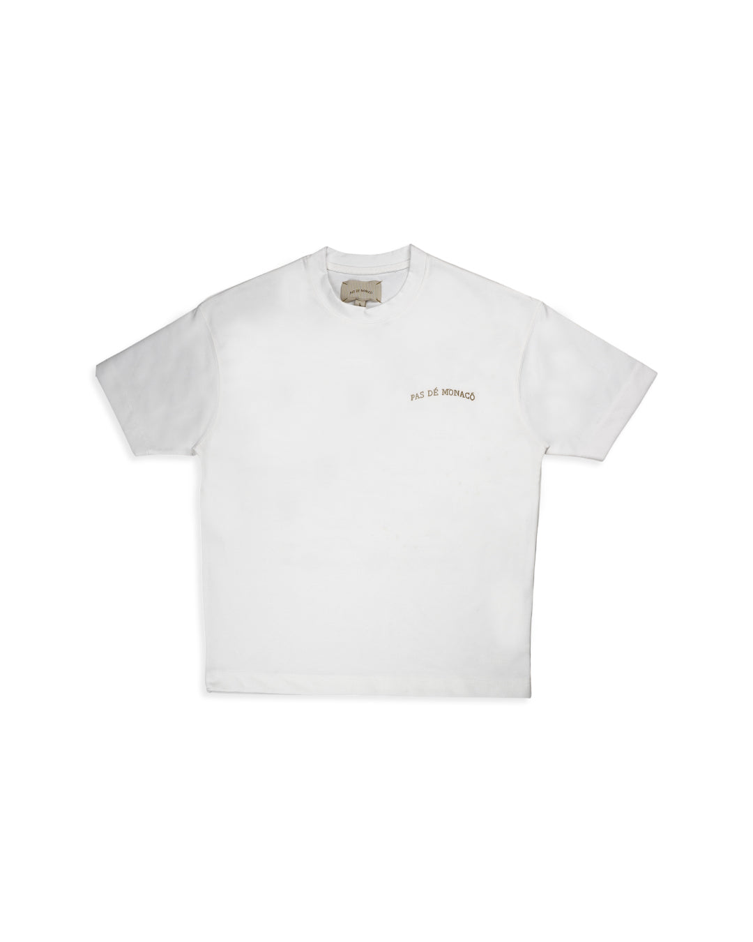 Pas Monaco Branded White Drop Shoulder Tee MT-14