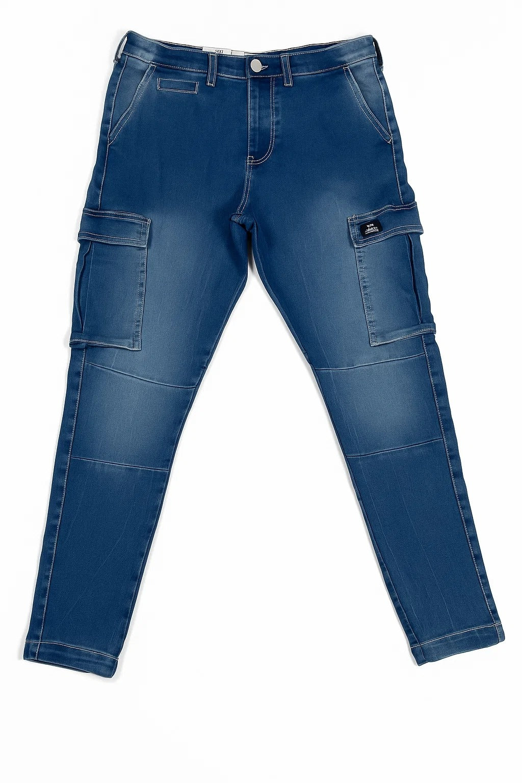 PullNBear Branded Men's Cargo Fit Pant Blue Blast Color CFP-02