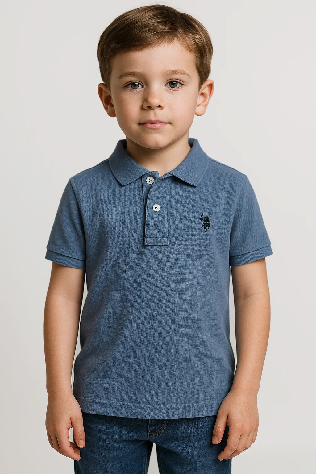 US Pollo Branded Boy's Polo T-shirt Blue Color BPT-05