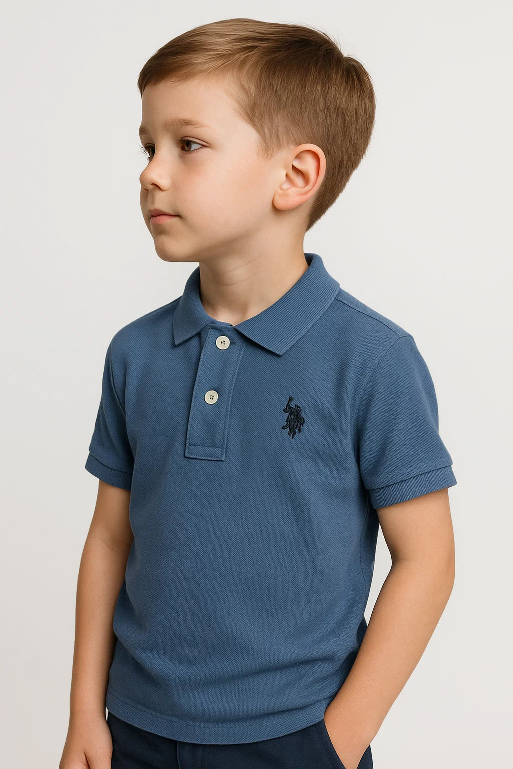 US Pollo Branded Boy's Polo T-shirt Blue Color BPT-05