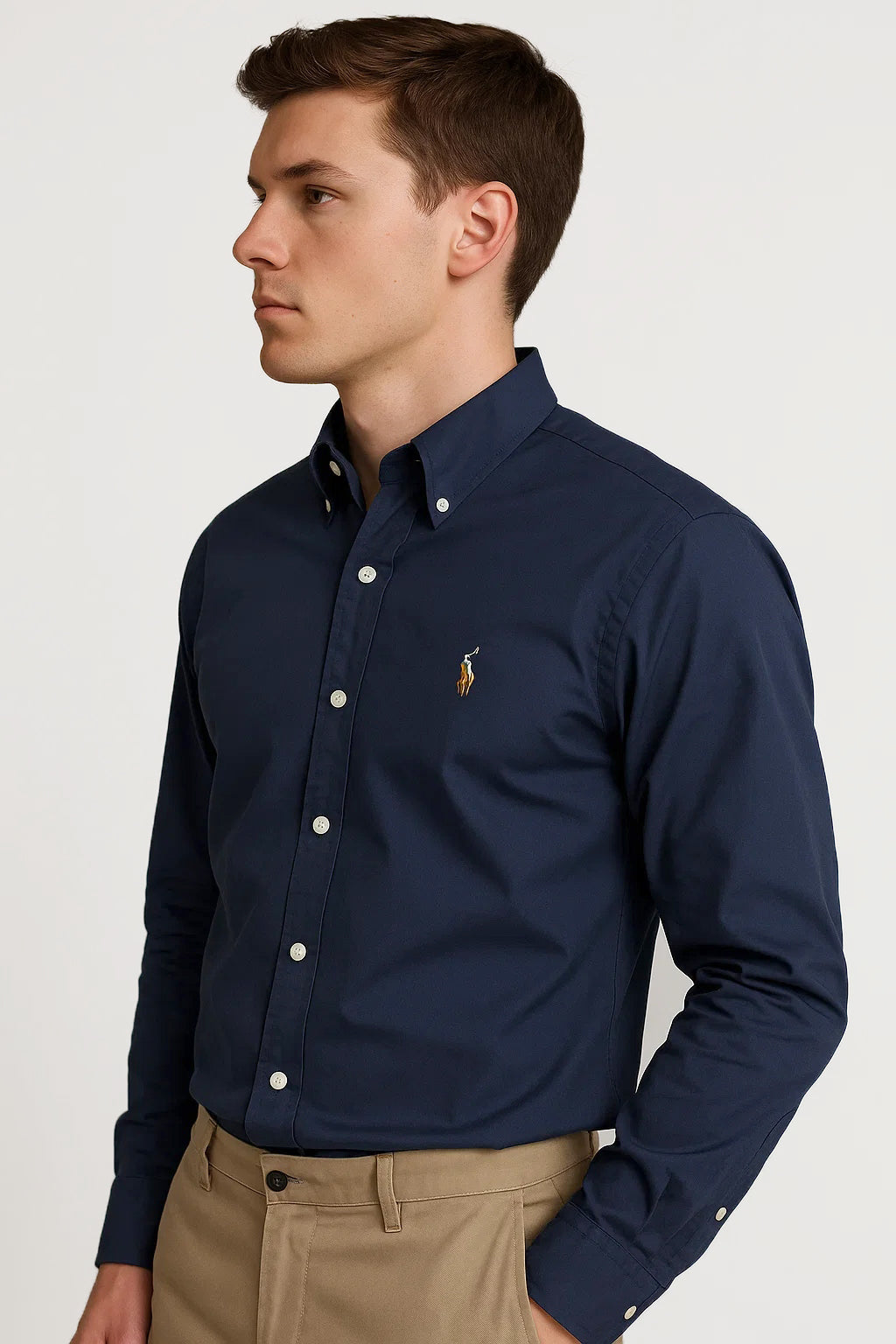 Pollo Branded Men's Slim Fit Navy Blue Color Shirt MFS-13