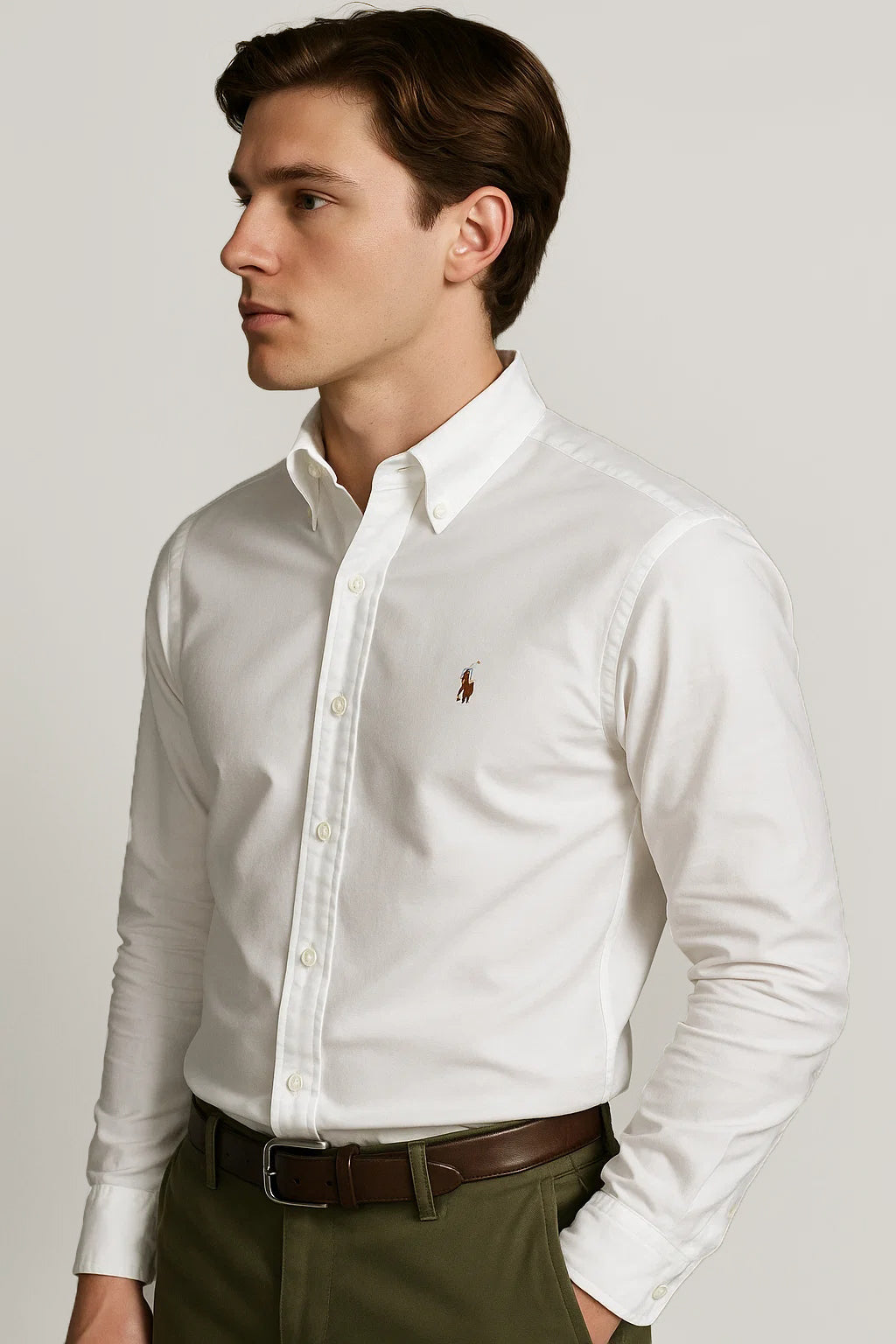 Pollo Branded Men's Slim Fit White Color Shirt MFS-12