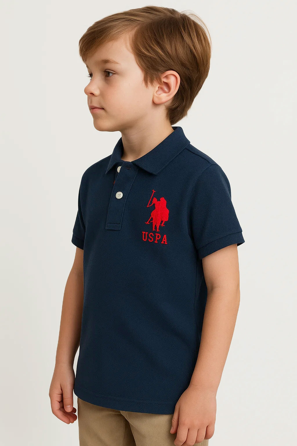 US Pollo Branded Boy's Polo T-shirt Navy Blue Color BPT-08