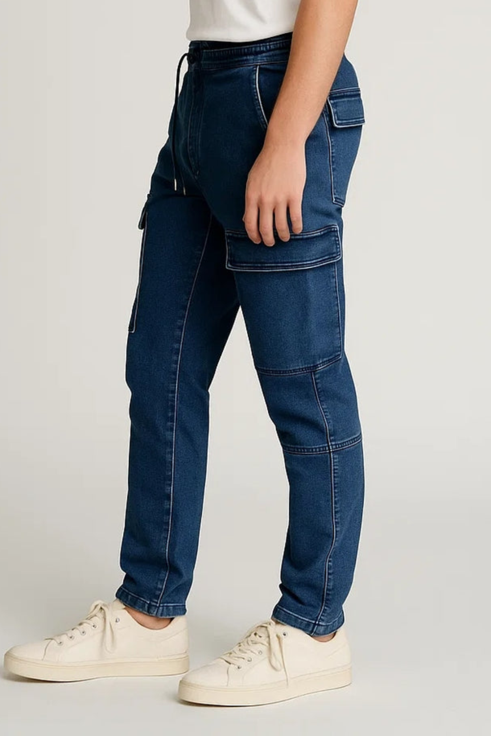 PullNBear Branded Men's Cargo Fit Pant Navy Blue Color CFP-10