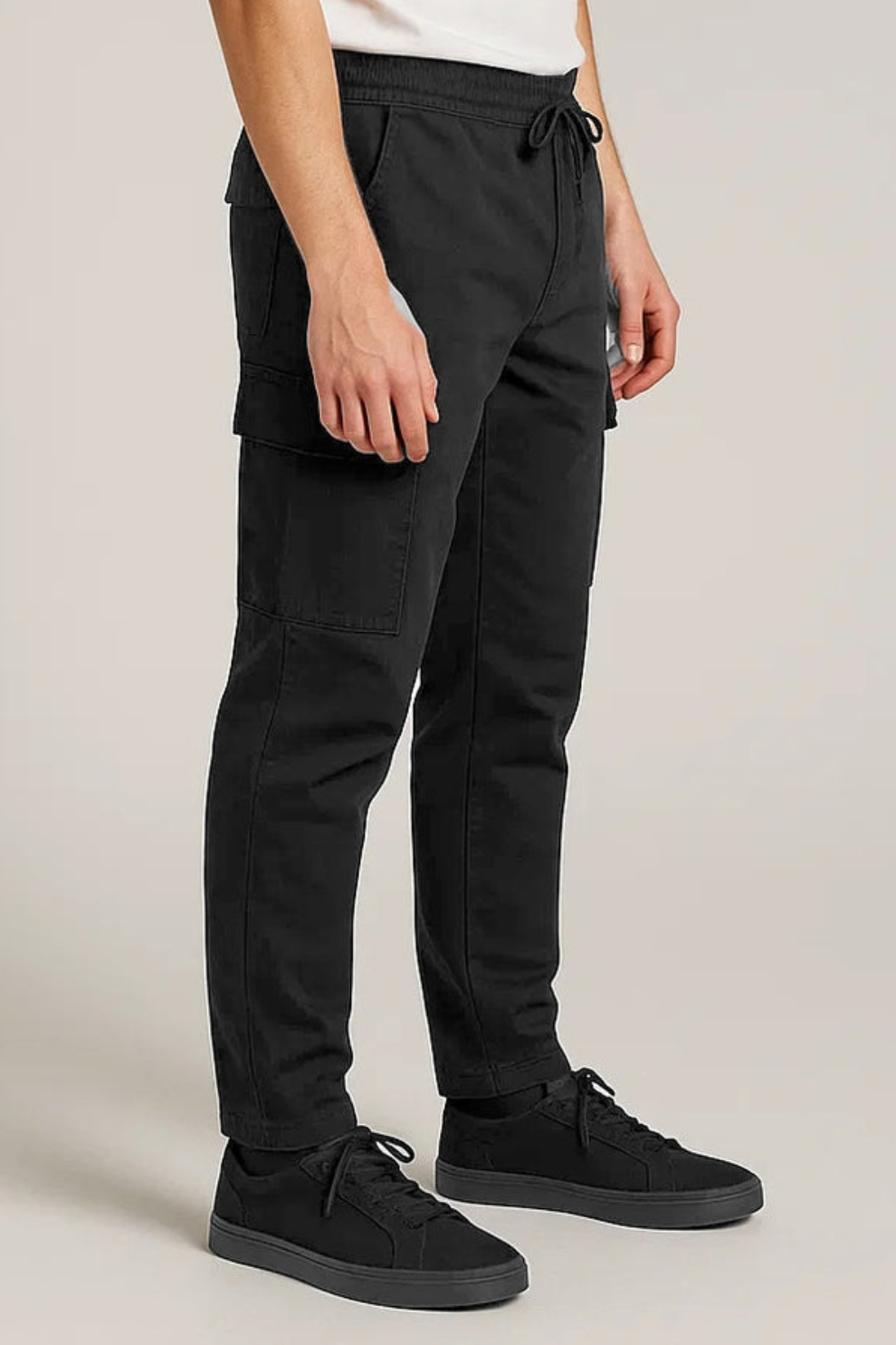 PullNBear Branded Men's Cargo Fit Pant Black Color CFP-08
