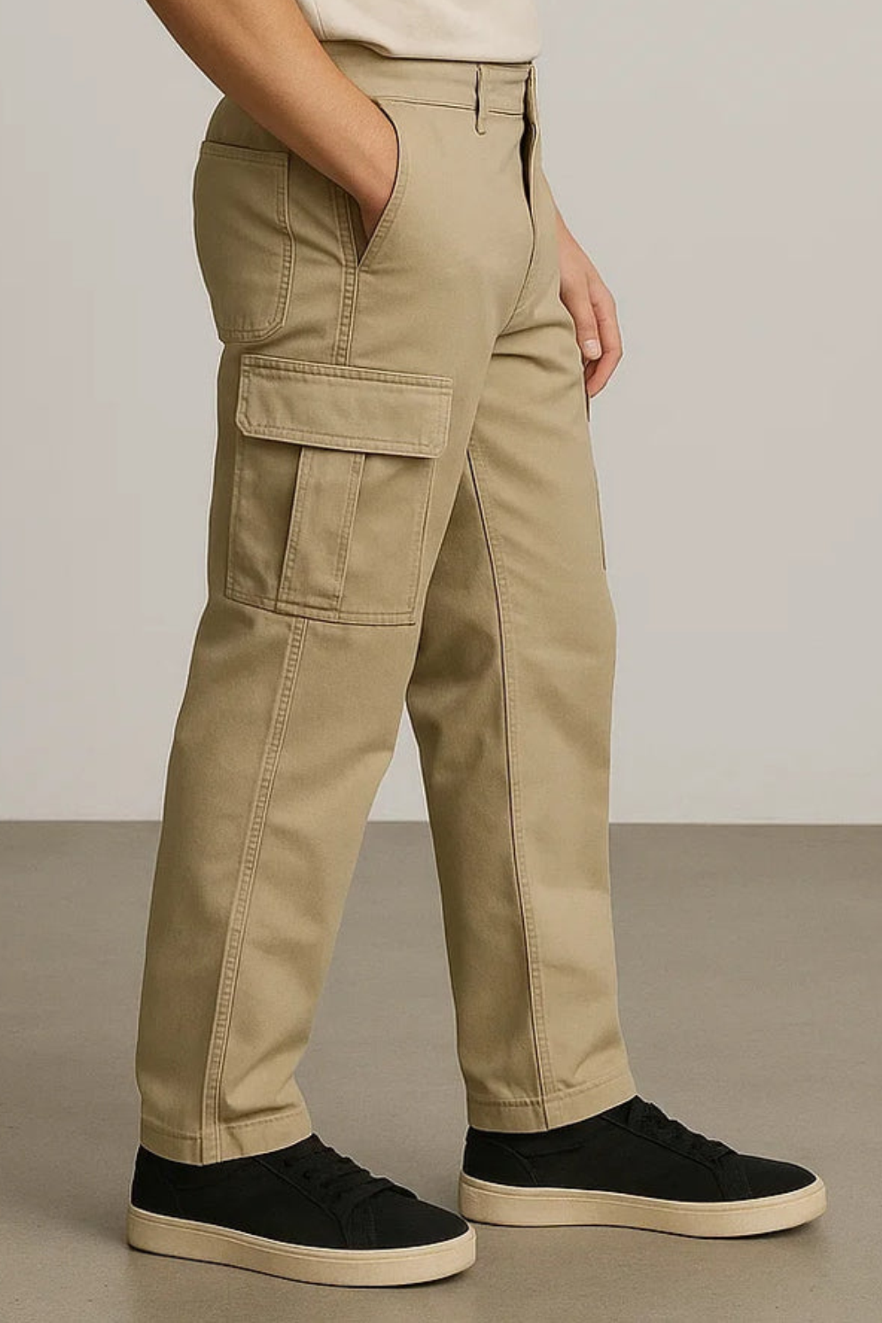 PullNBear Branded Men's Cargo Fit Pant Brown Color CFP-06