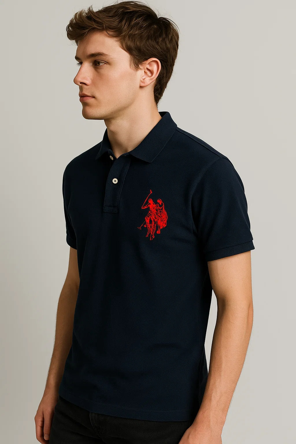 US Pollo Branded Men's Polo T-shirt Navy Blue Color MPT-20