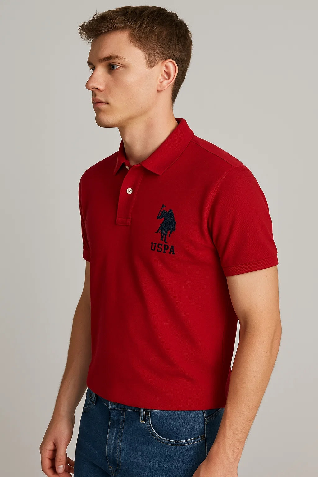 US Pollo Branded Men's Polo T-shirt Red Color MPT-12