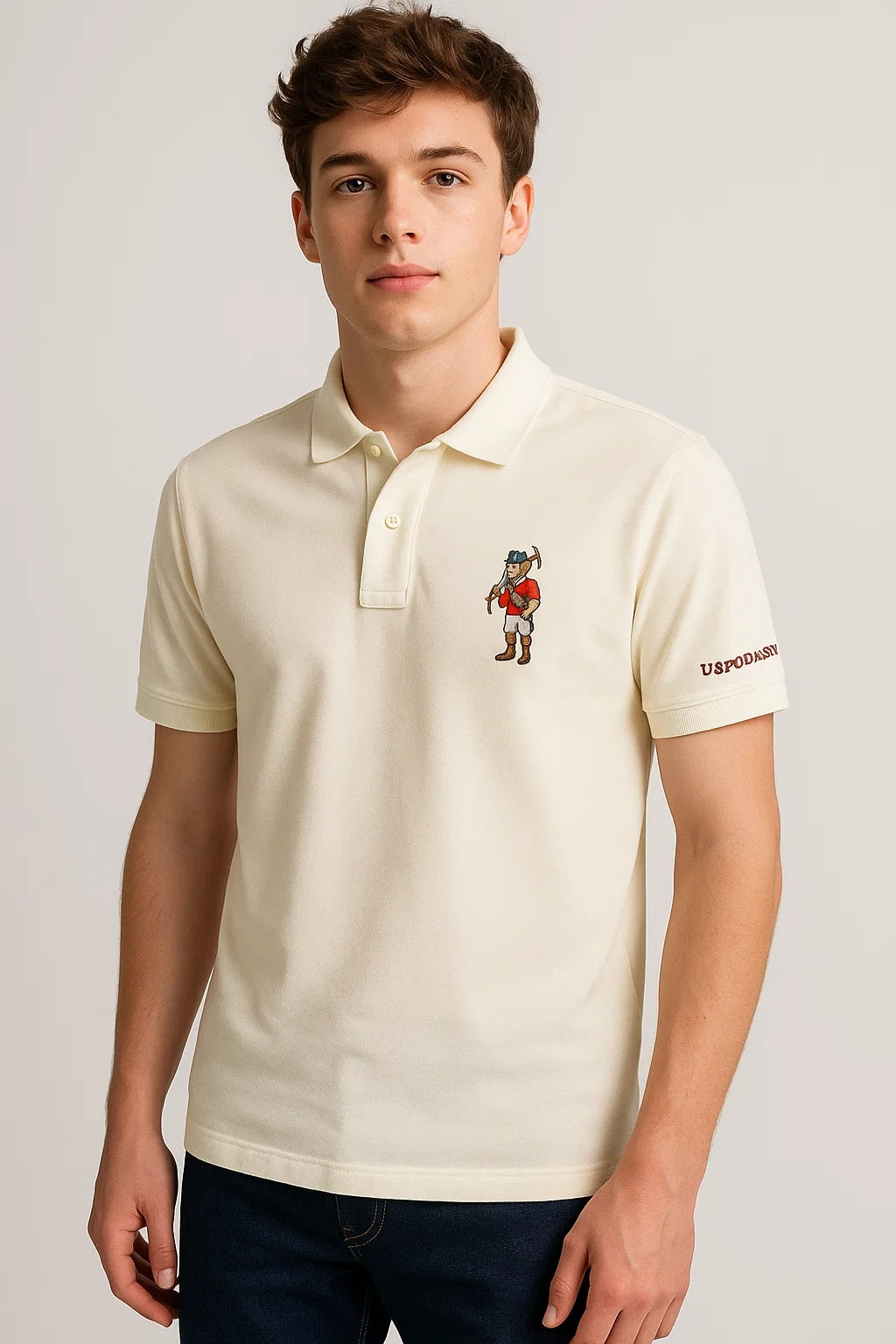 US Pollo Branded Men's Polo T-shirt White Color MPT-16