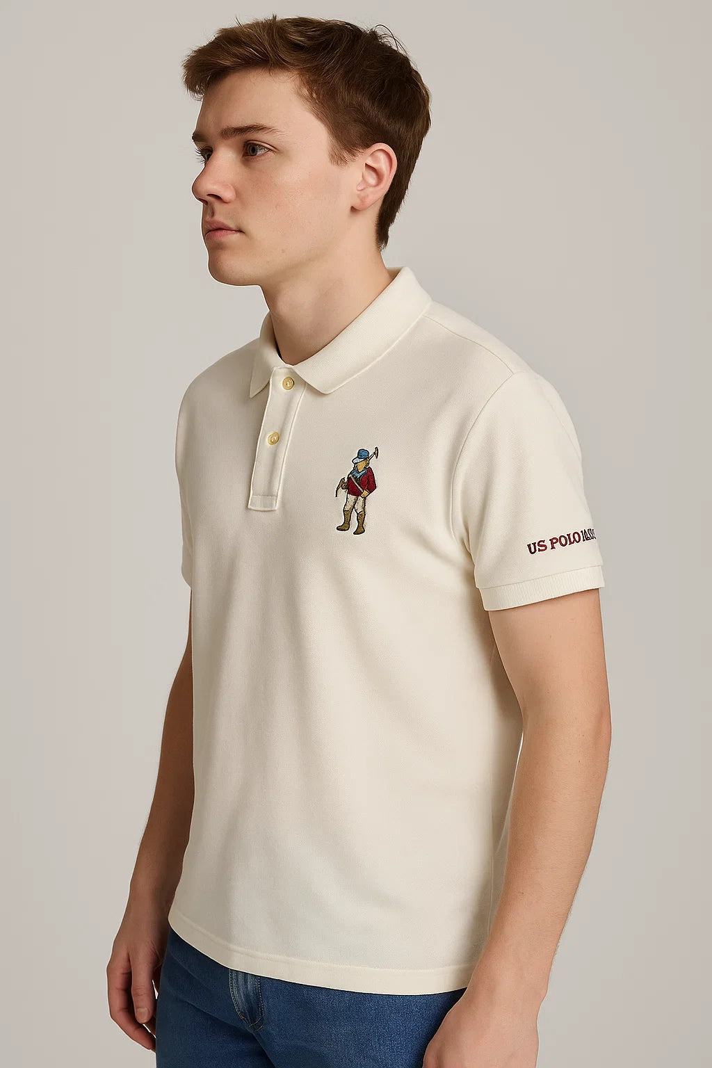 US Pollo Branded Men's Polo T-shirt White Color MPT-16