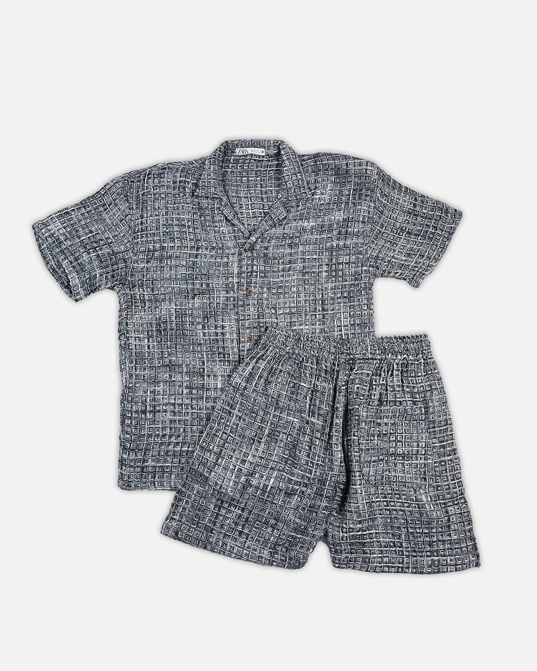ZARRAA Branded Men's Textured Co-ord Set Black & White Color MCS-04