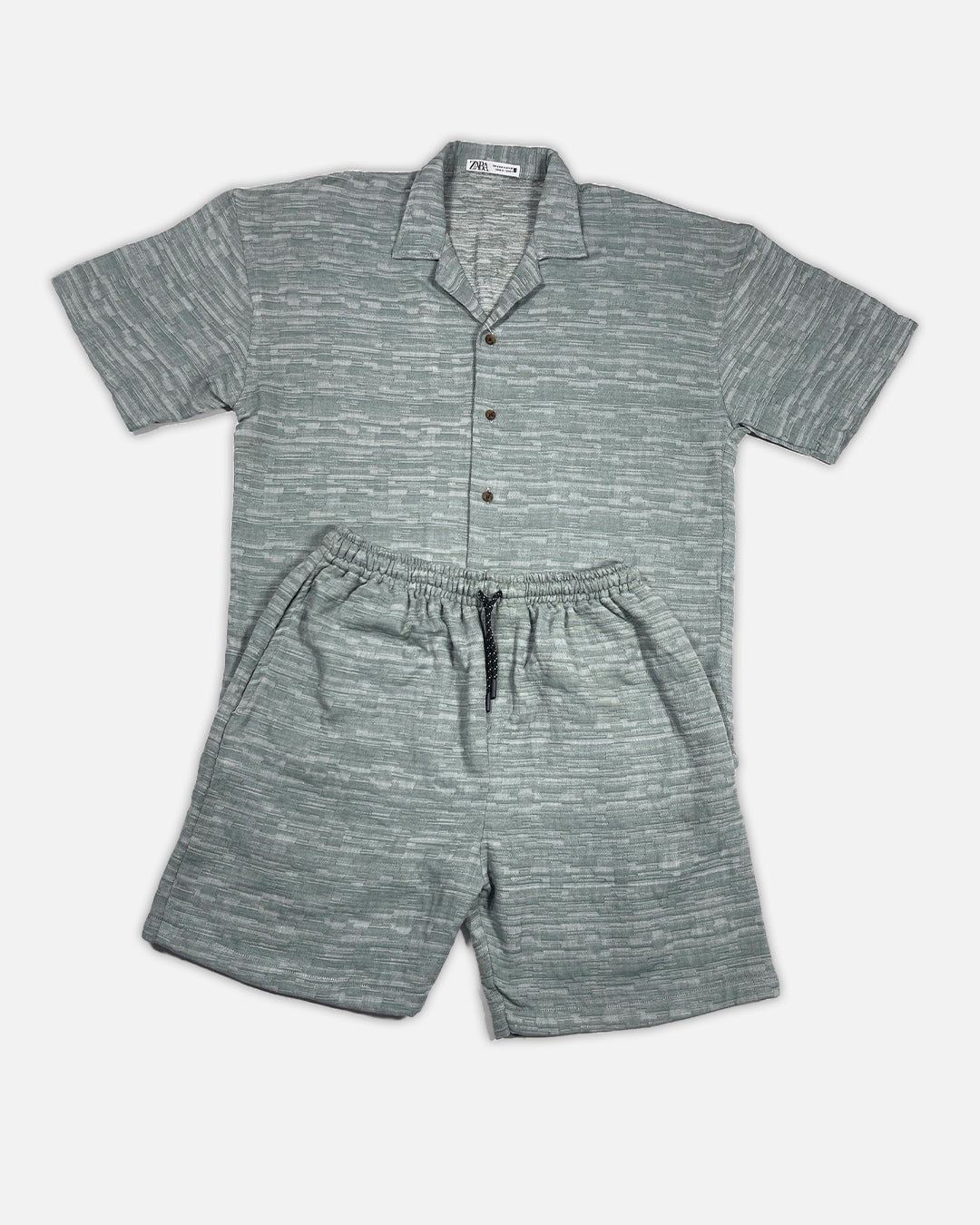 ZARRAA Branded Men's Textured Co-ord Set Green Color MCS-05
