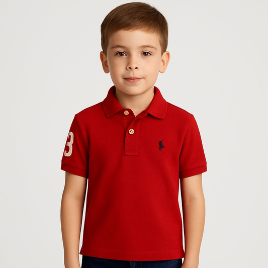 US Pollo Branded Boy's Polo T-shirt Red Color BPT-01