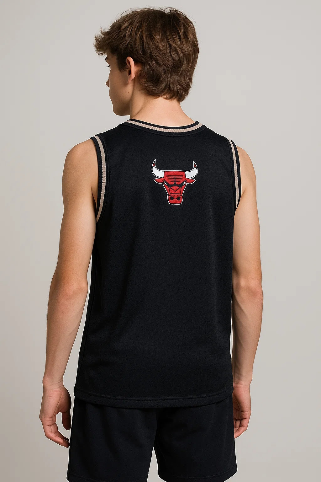 NBBA Branded Boy's Polyester Sando Black Color BSO-02