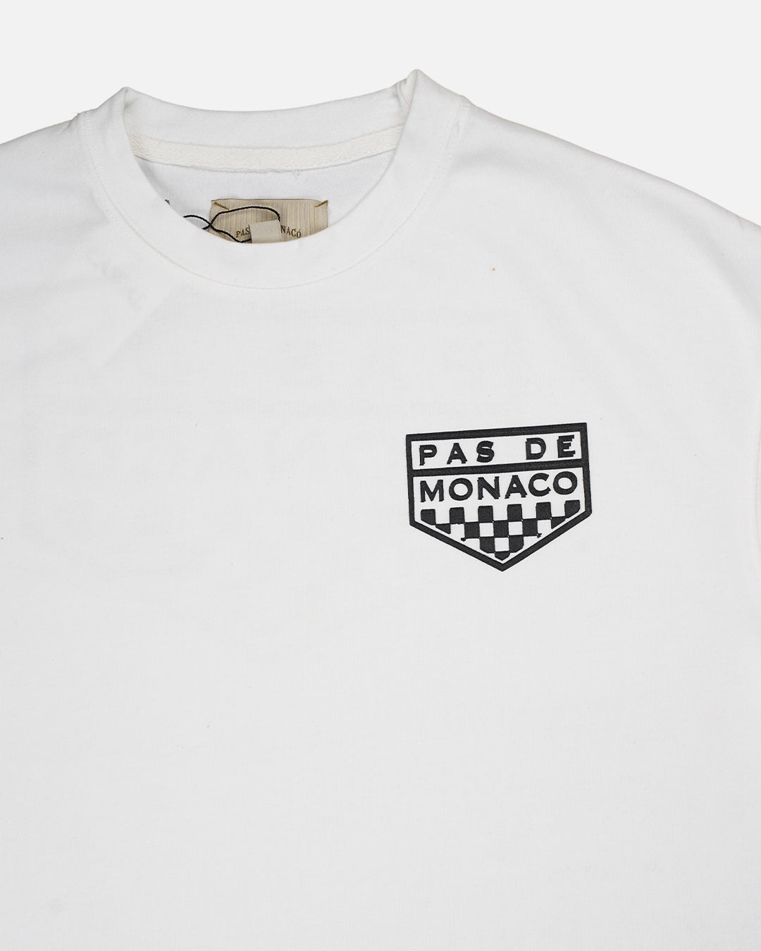 Pas Monaco Branded Men's White Drop Shoulder Racing Graphic Tee MT-19