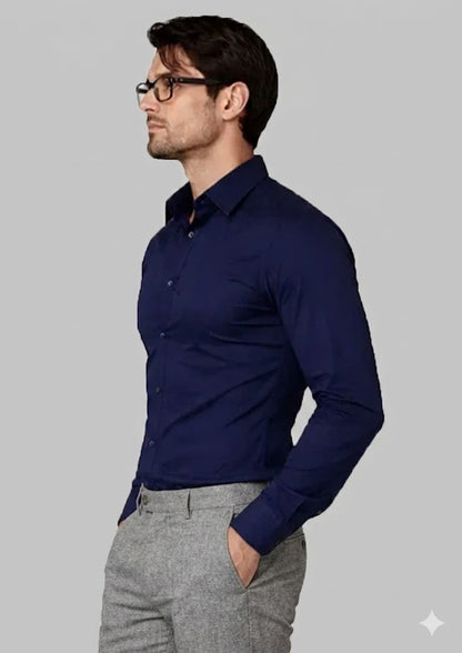 Zelig Branded Mens Formal Shirt - Navy Blue MFS-30